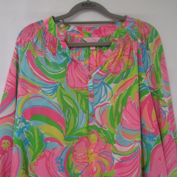 Lilly Pulitzer S Elsa So A Peeling Elephant Tunic Shirt - Picture 3 of 8